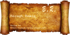 Bezegh Remig névjegykártya